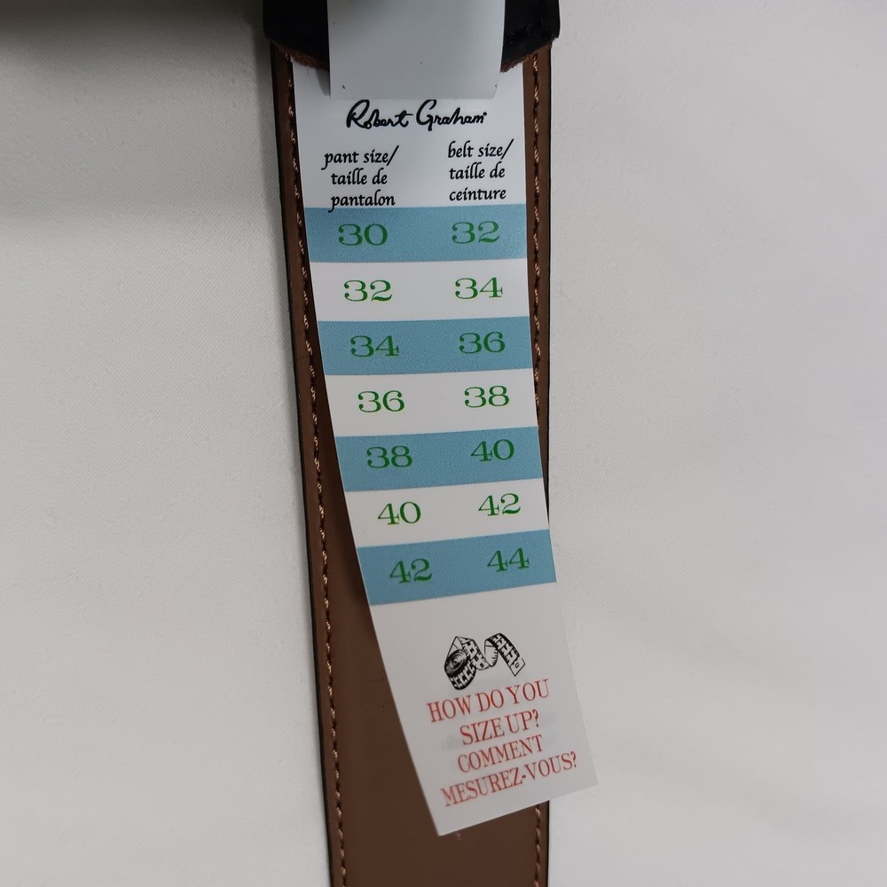 Robert Graham Men's Ripaso Black Genuine Leather Belt‎ Size 42 - Picture 6 of 15